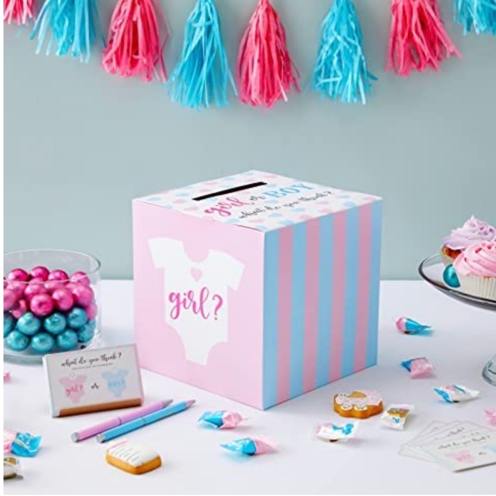 New Never Opened Gender Reveal Ballot Box with 50 Cards,